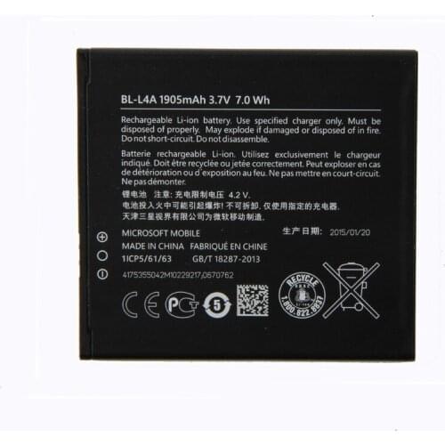 Original BL-L4A phone battery for Nokia Lumia 830 RM984 Lumia 535 RM-1090 RM-1089 BLL4A BL L4A 1905mAh
