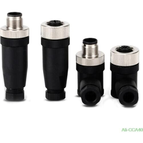 PG7 Sensor Connector IP67 3 4 5 Pin Male/Female Connector Waterproof Plug Screw Straight/Right Angle M12 Plug