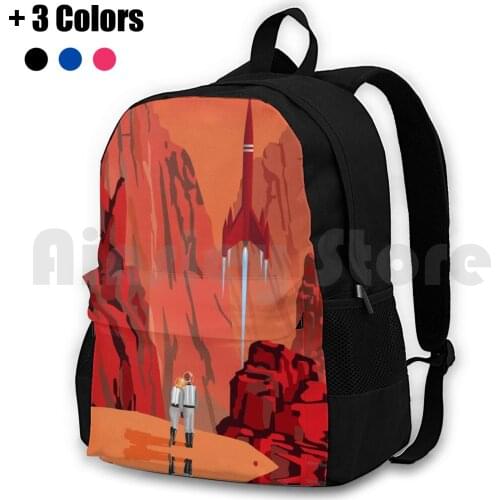 Travel Poster Outdoor Hiking Backpack Riding Climbing Sports Bag Travel Retro Vintage Solar System Steve Thomas Kids Rocket