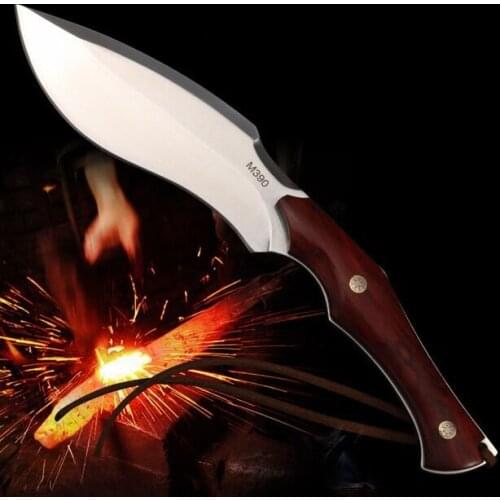 The Supreme Dog Leg Straight Fixed Knife Vg10 Damascus/M390 Blade Rosewood Handle Tactical Pocket Hunting EDC Survival Tool
