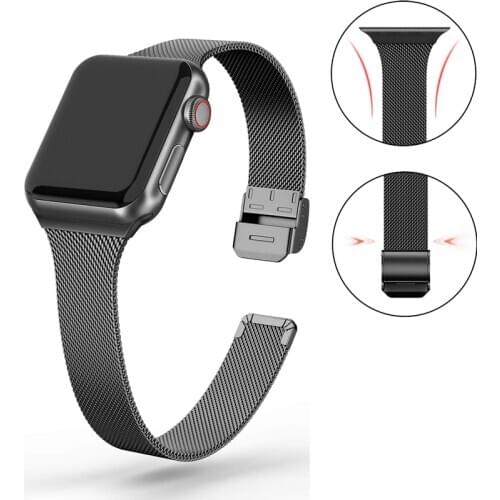 Slimming bracelet for Apple watch band 38mm 40mm apple watch strap 42mm 44mm milanese loop iwatch series 6/SE/5/4/3/2 wristbelt