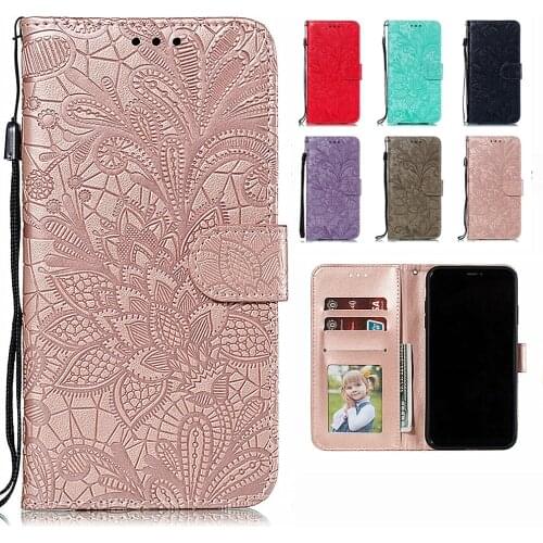 Rose Leather Flip Case For iPhone 6 7 8 Plus Case Wallet Card Holder Coque Phone Case For iPhone 11 Pro X Xs Max Xr Se Fundas