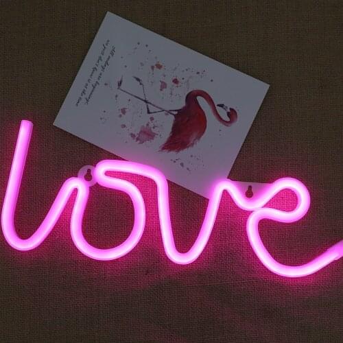 LED Love Neon Sign Light USB Battery Operated Wall Night Lamp Kids Room Home Table Party Bedroom Art Decor Festival Bar Gifts