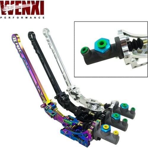 Universal Hydraulic Horizontal Rally Drifting E-brake Lever HandBrake SILVER BLACK NEO CHROME WX3633