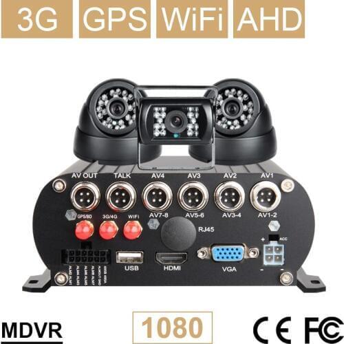 3G GPS WIFI 4CH HDD Hard Disk Car Mobile Dvr+3Pcs Car Camera Mdvr Kits Andriod /Ios App Real Time Remote 24H Monitoring I/O