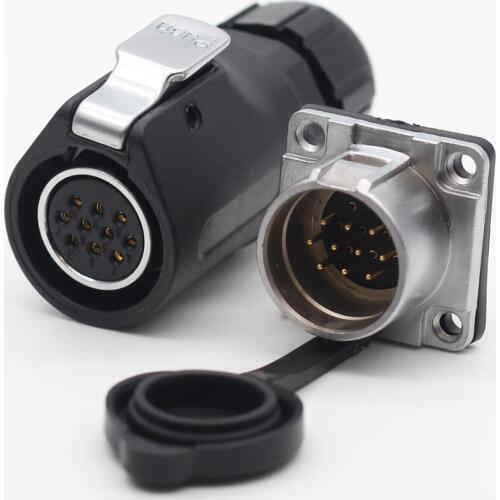 XHP20, IP67 Waterproof 10 Pin LED Power Cable Connector High-Voltage Aviation Connector Electrical Power Male Socket Female Plug