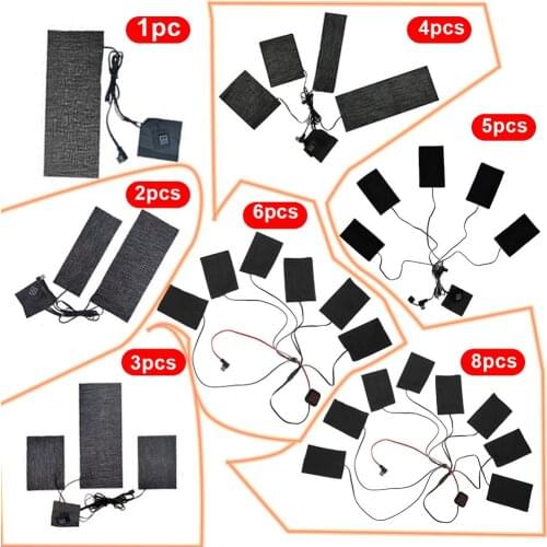 1/2/3/5/6/8 Pcs Electric Clothes Heat Pad Three-Level Thermostat Heating Vest USB Heated Jacket Inserts Sheet Winter Warm