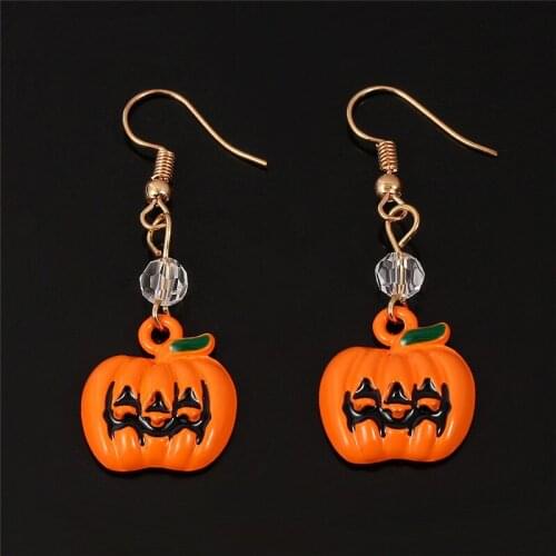 1 Pair New Scary Halloween Pumpkin Ghost Earrings for Women Girl 2020 New Fashion Jewelry Wholesale