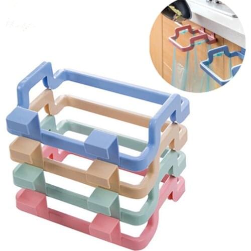 1Pcs Kitchen Gadgets Cabinet Door Garbage Bag Shelf Rag Pylon Kitchen Rack Hanging Storage Trash Rack Kitchen Accessories-S