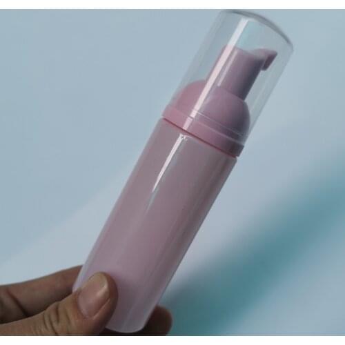 60ML Portable Foam Bottle Empty Pump Clear Bottle Lotion shampoo Dispenser Pink Refillable Bottles 1PCS