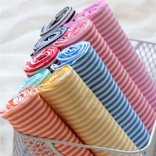 160x50cm Colorful Striped Twill Cotton Sewing Fabric, DIY Bedding Sheet Home Childrens Clothing Cloth