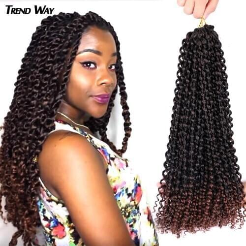18Inch Long Passion Kinky Twist Crochet Braids Hair Bundles Extensions Ombre Synthetic Wigs For Black Women 22strands/pack Hair