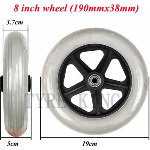 2PCS Hot Sale 8 Inch Solid Wheel Tire 8" Wheelchair Accessories Front Wheel 190mmx38mm Wheel Small Front Wheel Universal Wheel