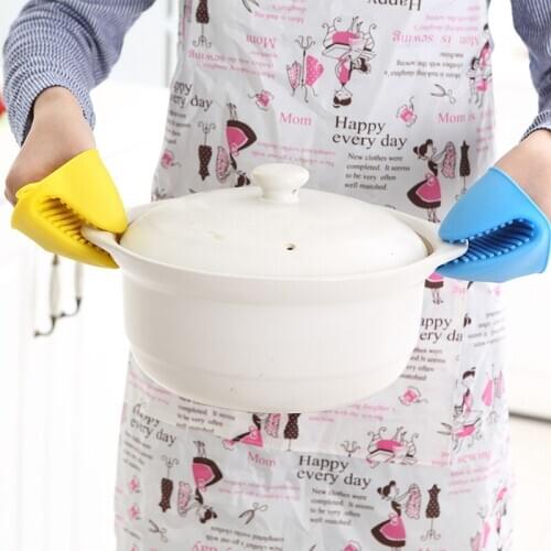 1Pc Silicone Heat Resistant Gloves Clips Insulation Non Stick Anti-slip Pot Bowel Holder Clip Cooking Baking Oven Mitts