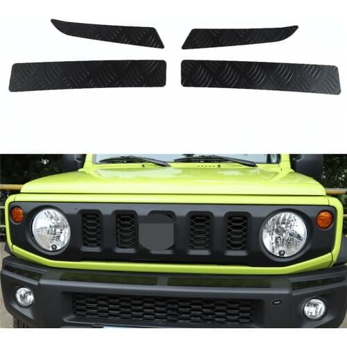 4pcs Car Front Bumper Cover Trims Aluminum Alloy Bumpers Protection For Suzuki Jimny 2019 2020 Car Styling Accessories