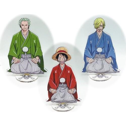 Anime One Piece Acrylic Figure Adam Cosplay Kimono Luffy Zoro Sanji Printed Stand Model Toys Kawaii Accessories Gift
