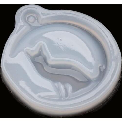 Cat Sit On Moon Charm Pendant Silicone Mold Jewelry Making Resin Casting Mold R58E