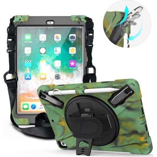Case for iPad 9.7'inch 6th 2018/2017 Heavy Duty Rugged Shockproof Protective Case Cover for iPad Air 2/ Air with Pencil Holder