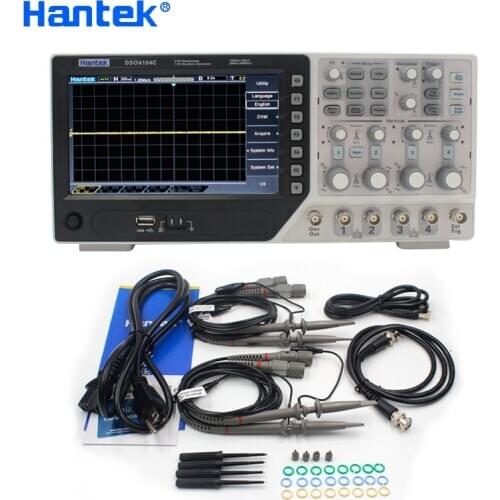 Hantek DSO4104C Digital Storage Oscilloscope 4 Channel 100Mhz Bandwidth PC Osciloscopio Portatil LCD Display USB Oscilloscopes