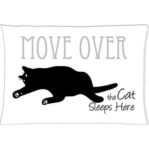 Decorative pillow covers 20x30inch pillow cases with zipper stand "The Cat Sleeps Here" pattern 20x30 18x18