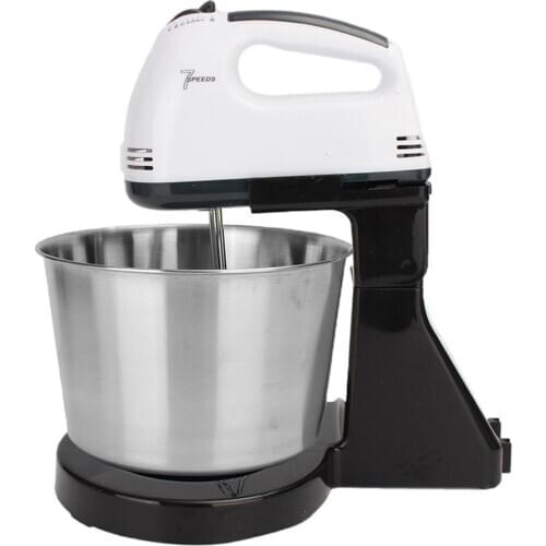 Electric Hand Mixer 7-Speed Mini Egg Cream Beater with Bucket Handheld Whisk