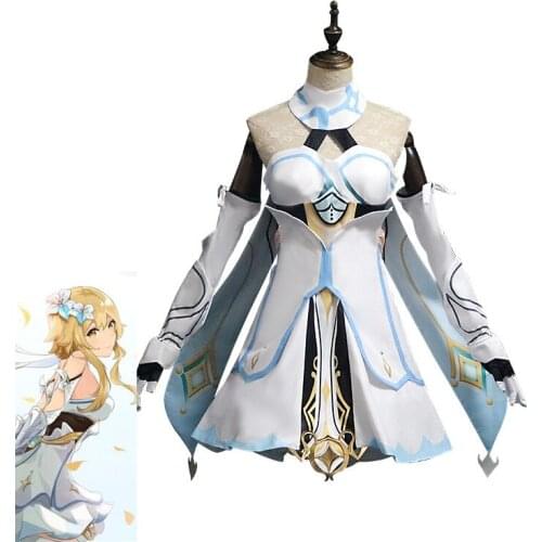 Game Genshin Impact Lumine Cosplay Costume Lumine Hotaru Outfit Dress Costumes Woman Girl Cosplay Maid Party Full Set