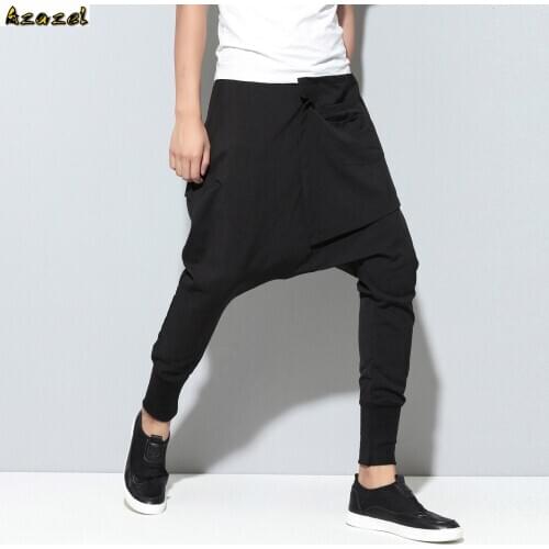 Hot 2020 New Tide Male Closing The Mouth Harem Pants Men Solid Color Collapse Pants Hip-hop Pants Mens Trousers Sweatpants