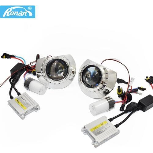 Ronan LHD/RHD 2.5 inch HID Bi-xenon lens Projector Headlight kit 4300k 5000k 6000k xenon HID full kit H1 Car Styling