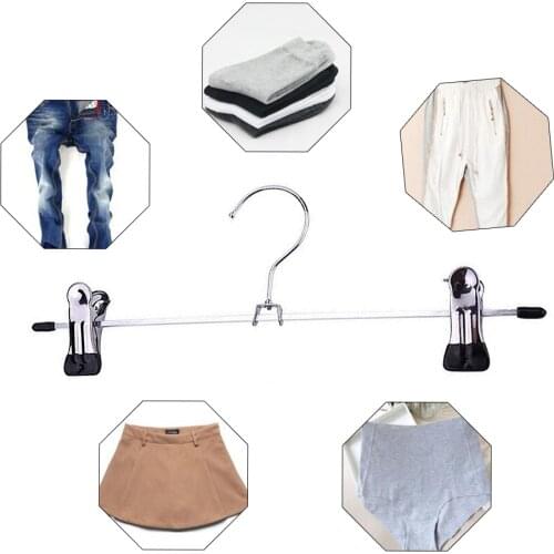 Metal Clip Hangers Trouser Skirt Coat Pants Bulk Clothes Clothing Coathangers 5pcs/Set 1