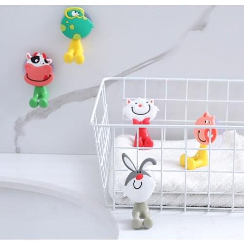 Multi-function Toothbrush Holder Wall Mounted Suction Cup Rabbit Cute Cartoon Pig Cat Bathroom Accessory
