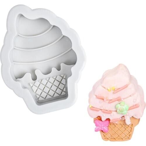 Ice Cream Chocolate Mold Fondant Silicone Mold Pastry Biscuits Cookies Clay Soap Ice Cube Mould Baking Cake Decorating Tools