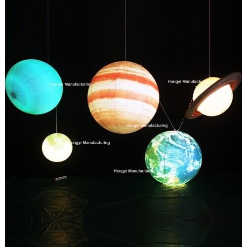 Mercury, Jupiter, Venus, Saturn, Neptune, Uranus, Moon, Sun, Earth, PVC Inflatable Balloons With LED Lights