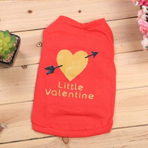 Valentines Day Dog Clothes Summer Pet Clothing Cat Puppy Poodle Yorkie Bichon Pomeranian Dog T-shirt Vest Costume Pet Vest Coat