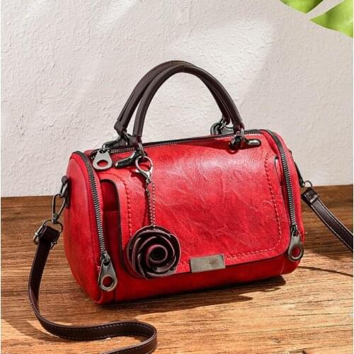 2021 Autumn Winter Hot Sale Pillow Bag Retro Lady Handbags Rose Flower Pendant Crossbody Bag Fashion Womens Shoulder Bag