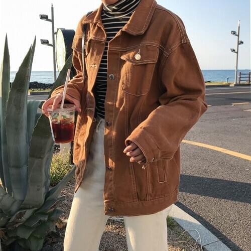 Punk Style White black Loose Basic Denim Jackets Women Over Size Turn Down Collar Autumn Jeans Jacket Coat Boyfriend Jacket Coat