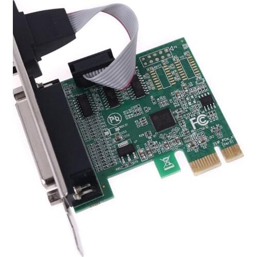 AX99100 1P1S RS232 Serial Parallel Port DB25 25Pin PCIE Riser Card PCI-E Express Converter Adapter XXUC