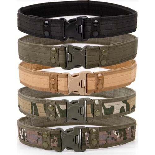 2020 New Army Style Combat Belts Quick Release Tactical Belt Fashion Men Canvas Waistband Outdoor Hunting 9Colors Optional 130cm