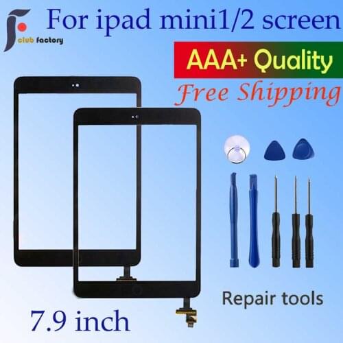 Touch screen glass digitizer panel For ipad mini 1 & 2 For ipad mini A1432 A1454 A1455 A1489 A1490 A1491 and Repair Tool kit