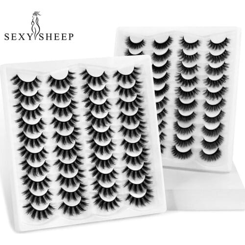 SEXYSHEEP 4/8/20 Pairs False Eyelashes 3D Faux Mink Eyelashes Thick Fluffy Dramatic Lashes Extensions Mink Lashes Makeup Tools