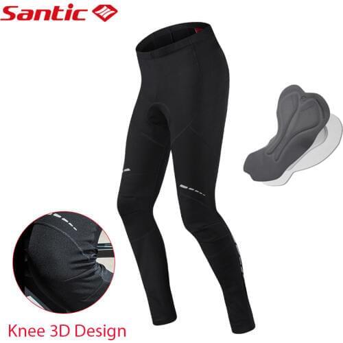 SANTIC Pro Bike Cycling Pants Men Coolmax 4D Cushion Pad Long Pants Autumn Winter Windproof Warm Trousers Mens Cycling Clothing