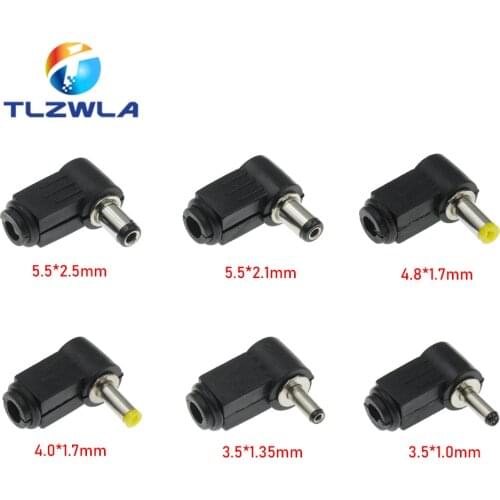 1Pcs DC plug 90 degree elbow 5.5*2.1mm DC power plug wiring assembly 5.5*2.5mm welding wire type 4.8x1.7mm 4.0x1.7mm 3.5x1.35mm