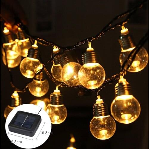 Led Solar Globe String Fairy Lights Clear/Milky Christmas G50 Outdoor Waterproof Wedding Garden Party Patio Street Decoration
