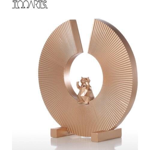 Tooarts Tomfeel Fortune Cat Resin Sculpture Modern Art Home Decor Statue Figurine Ornament For Home Office