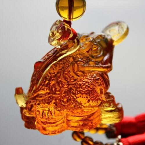 Spring entity genuine strongly recommend wishful toad healing glass car ornaments automotive interior Collectibles