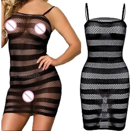 Porno Sexi Women Lingerie Dress Fishnet Hot Vestido Sexy Erotic Transparent Underwear Baby Doll Costumes Night Dresses