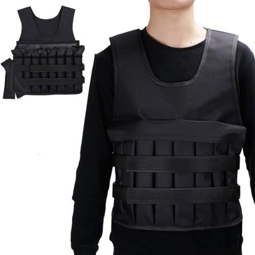 30KG Loading Weight Vest For Boxing Weight Training Workout Fitness Gym Equipment Adjustable Waistcoat Jacket Sand Clothing