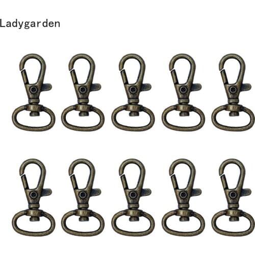 100PCS Metal Swivel O-ring Eye Snap Hook Lobster Clasp Clips Key Hook Keychain Split Key Ring Findings Clasps Keychains Making
