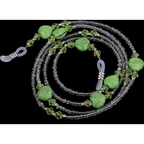 2PCS Beaded Eyeglass Sunglass Holder Neck Chain Necklace For Women Girls