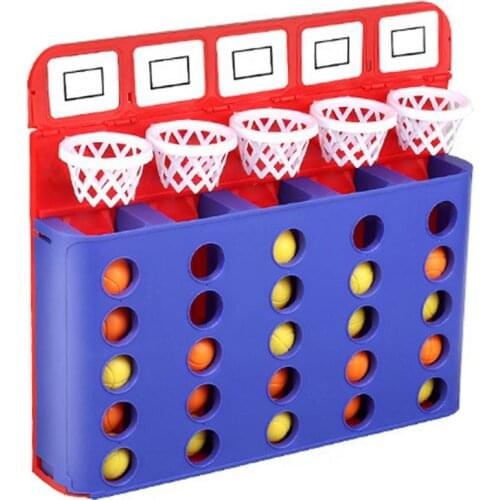 2-in-1 Four in a Row Gaming Set Fun Basketball Thorwing Toy Kids Educational Toys For Children Toddler Gift