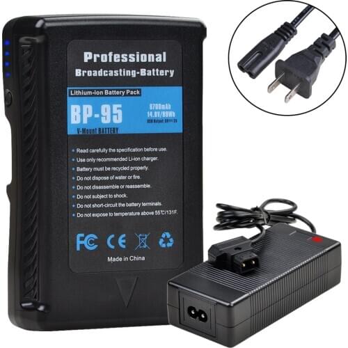 6700mAh BP-95 V Mount V-Lock Battery for Sony Camera Camcorder Broadcast LED Light